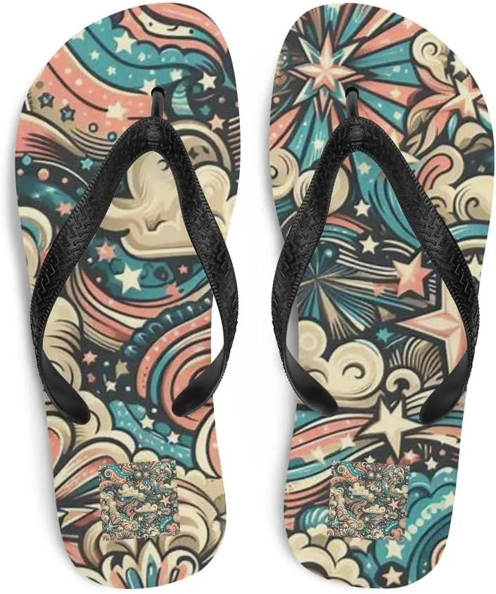 Women's Adorable Mystical Starry Sky Dreamscape Luxe Flip-Flops