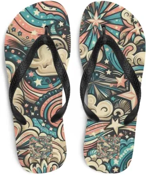 Women's Adorable Mystical Starry Sky Dreamscape Luxe Flip-Flops