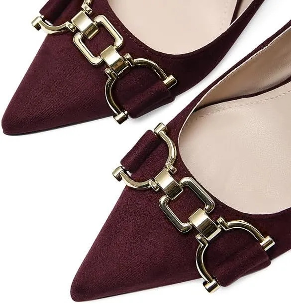 Women's Closed Toe Pointed Pumps Mid High Kitten Heels for Women Dress Shoes Womens Wedding Dressy Shoes