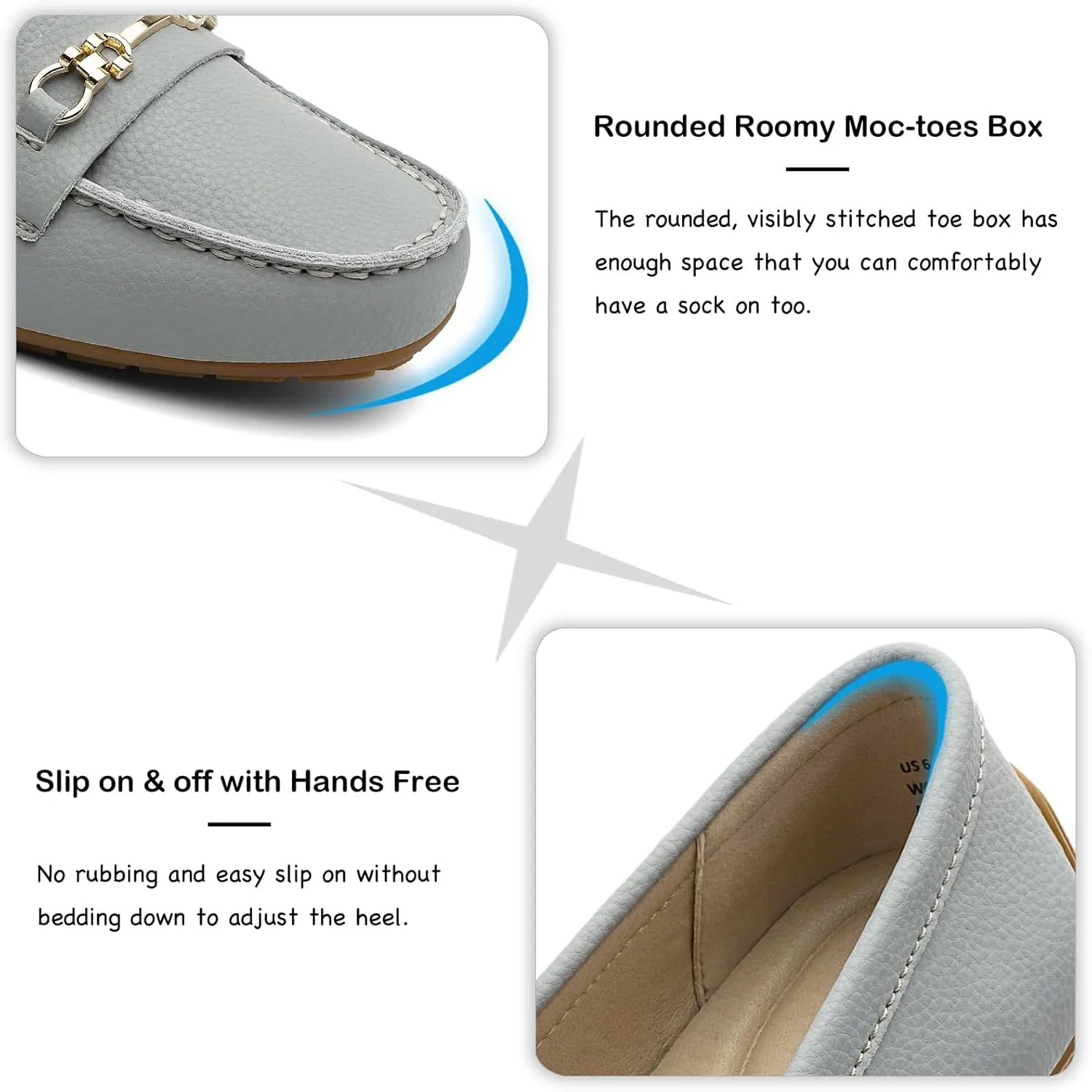 Women's Comfortable & Lightweight Leather Loafers Slip-Ons Driving Mocs Walking Shoes Cute Business Casual Dress Shoes Work Flats for Women