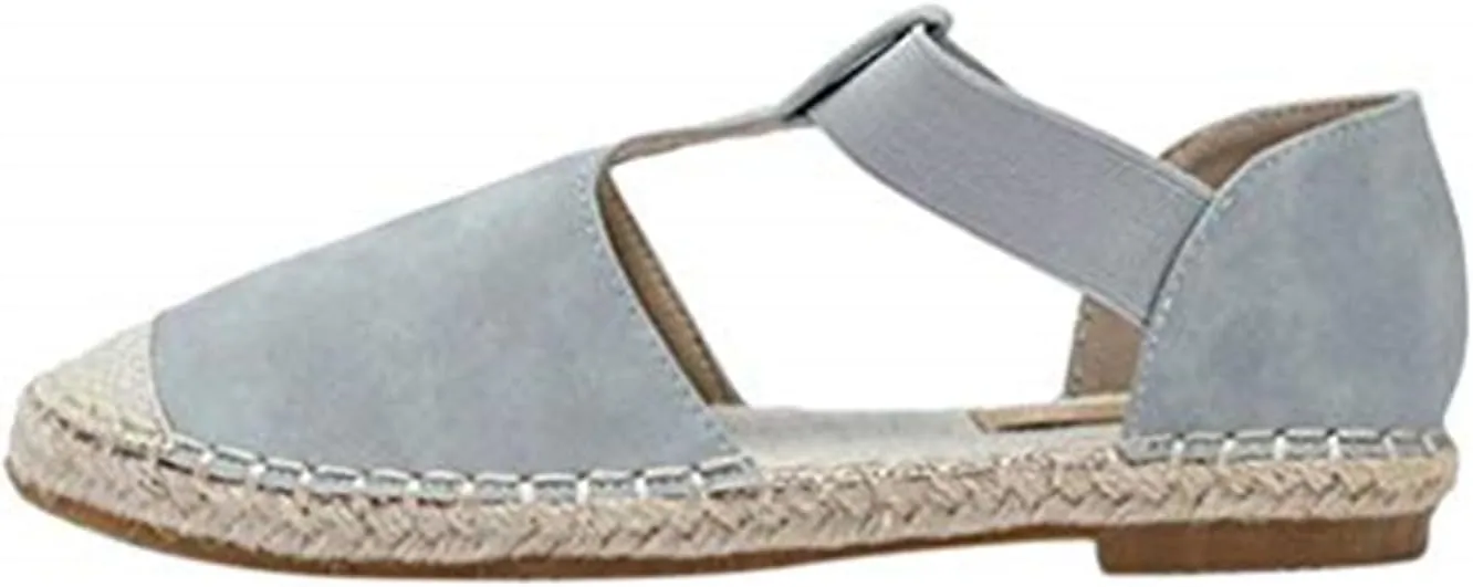 Women's Espadrille Flat Sandals Closed Toe Ankle Wrap,Classic Lace Up Summer Dressy Buckle Strap Comfortable Wide Width Wedge Sandal Simple Suede Espadrilles Flats Slip On Loafers Flat Shoes