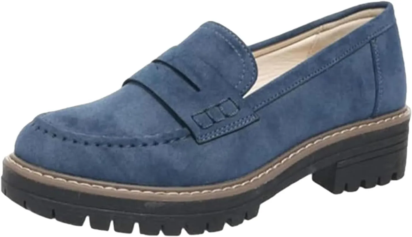 Womens Fashion Loafers Shoes Platform Chunky Penny Loafer Lug Sole Comfortable Slip On Work Office Business Casual Dress Shoe