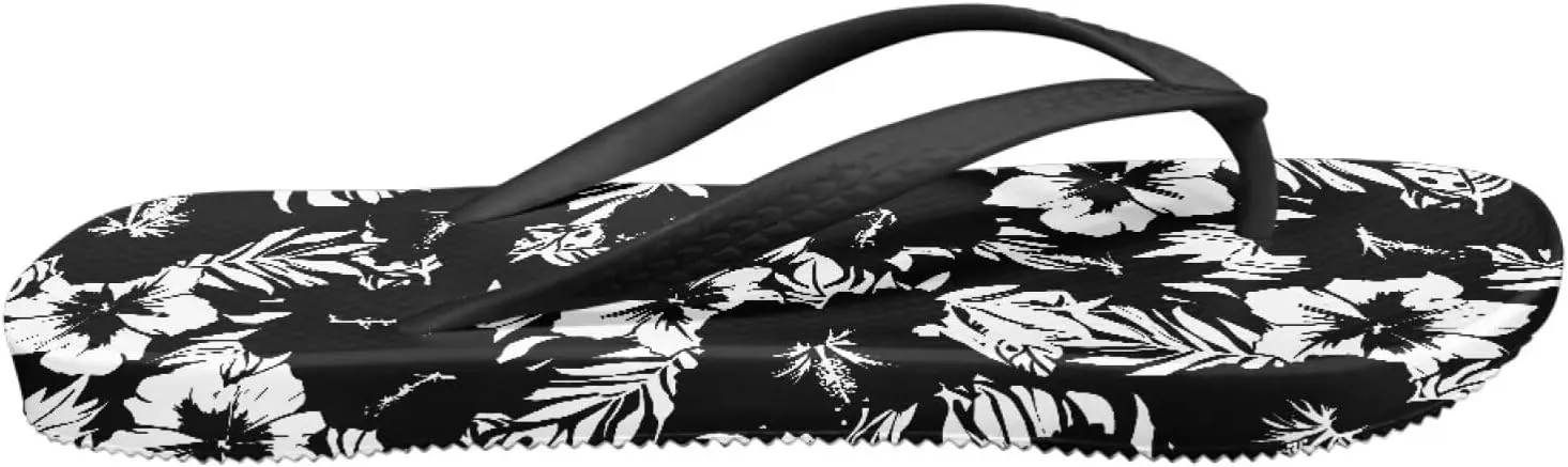 Women's Flip Flops Hawaiian Hibiscus Thong Sandals Comfortable Summer Beach Walking Slippers Shower Shoes
