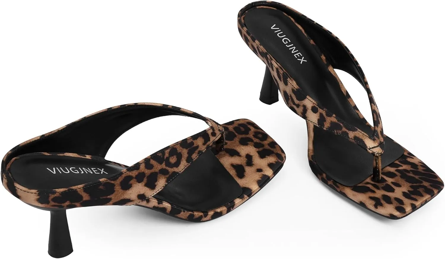 Women’s Kitten Heels Flip Flops Slip On Open Toe Low Heels Thong Square Slide Summer Fashion Party Heeled Dressy Sandals for Women
