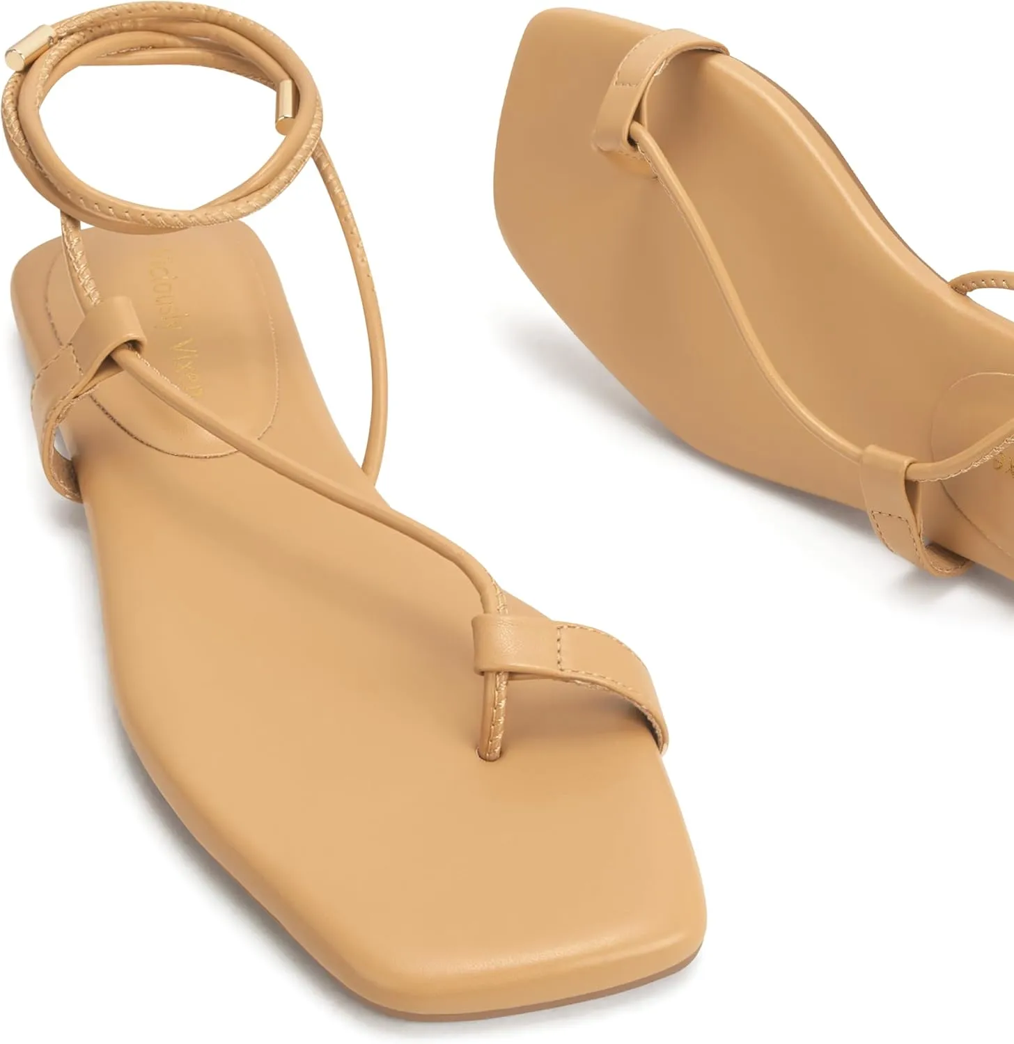 Women's Lace Up Sandals Strappy Flats Gladiator Wrap Flip Flop Tie Open Ring Toe Summer Shoes