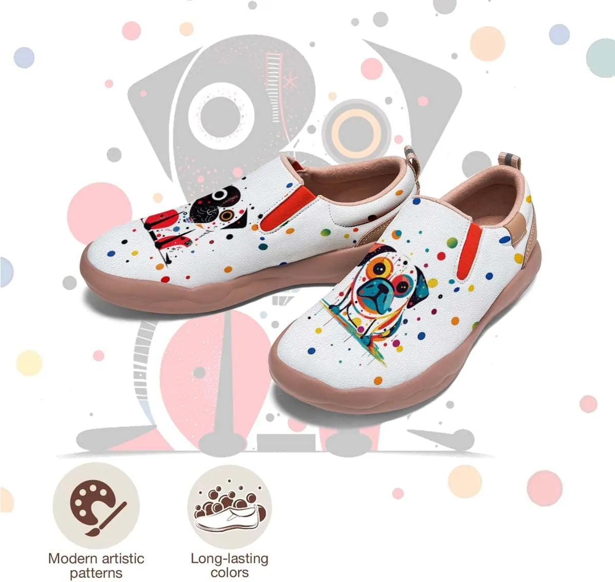 Womens Loafers Comfortable Travel Shoes Slip Ons Walking Lightweight Ladies Cartoon Animal Painted Sneaker
