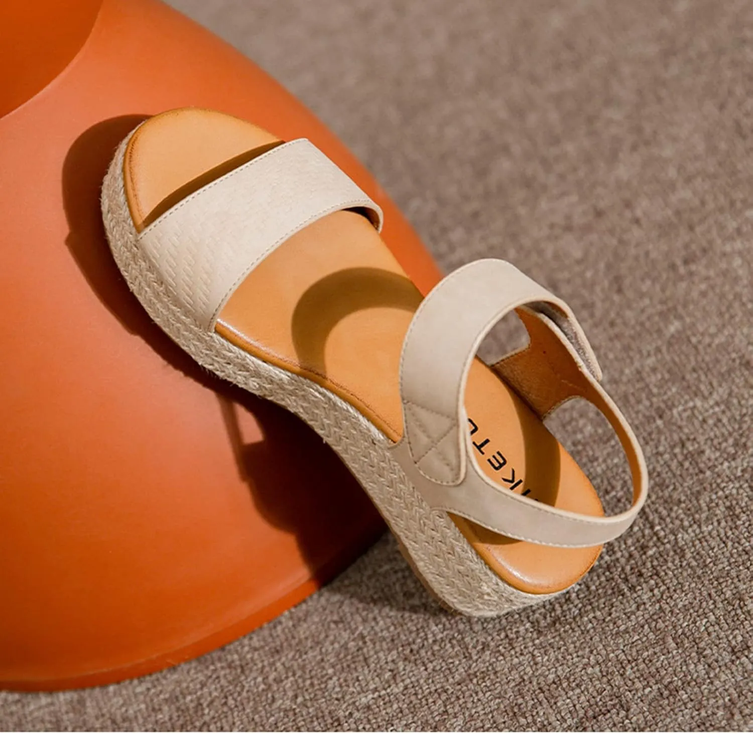 Womens Platform Espadrilles Casual Ankle Strap Wedge Sandals Comfortable Dressy Summer Shoes, Open Toe Slingback Slip On Platform Sandals with Adjustable Buckle