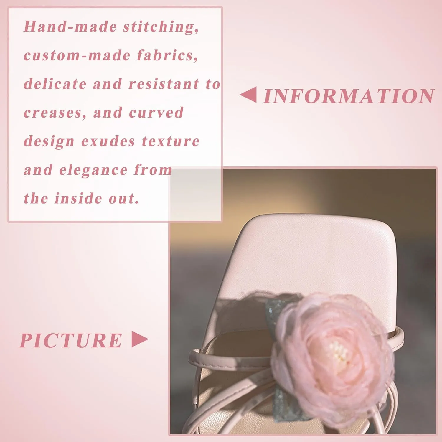 Women's Silk Flower Toe Loop Strappy Kitten Heel Slide Sandals Sexy Open Square Toe Slip On Lightweight Medium Heel Flip Flops for Party Daily Dating