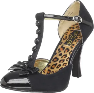 Women's Smitten 10 T-Strap Pump Black 8