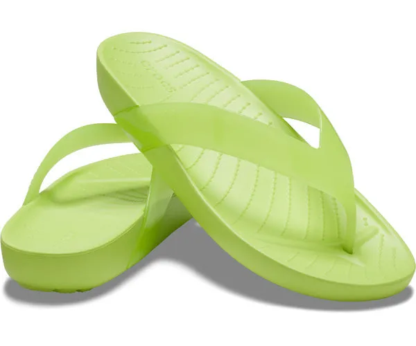 W's Crocs Splash Shine Flip  - Limeade
