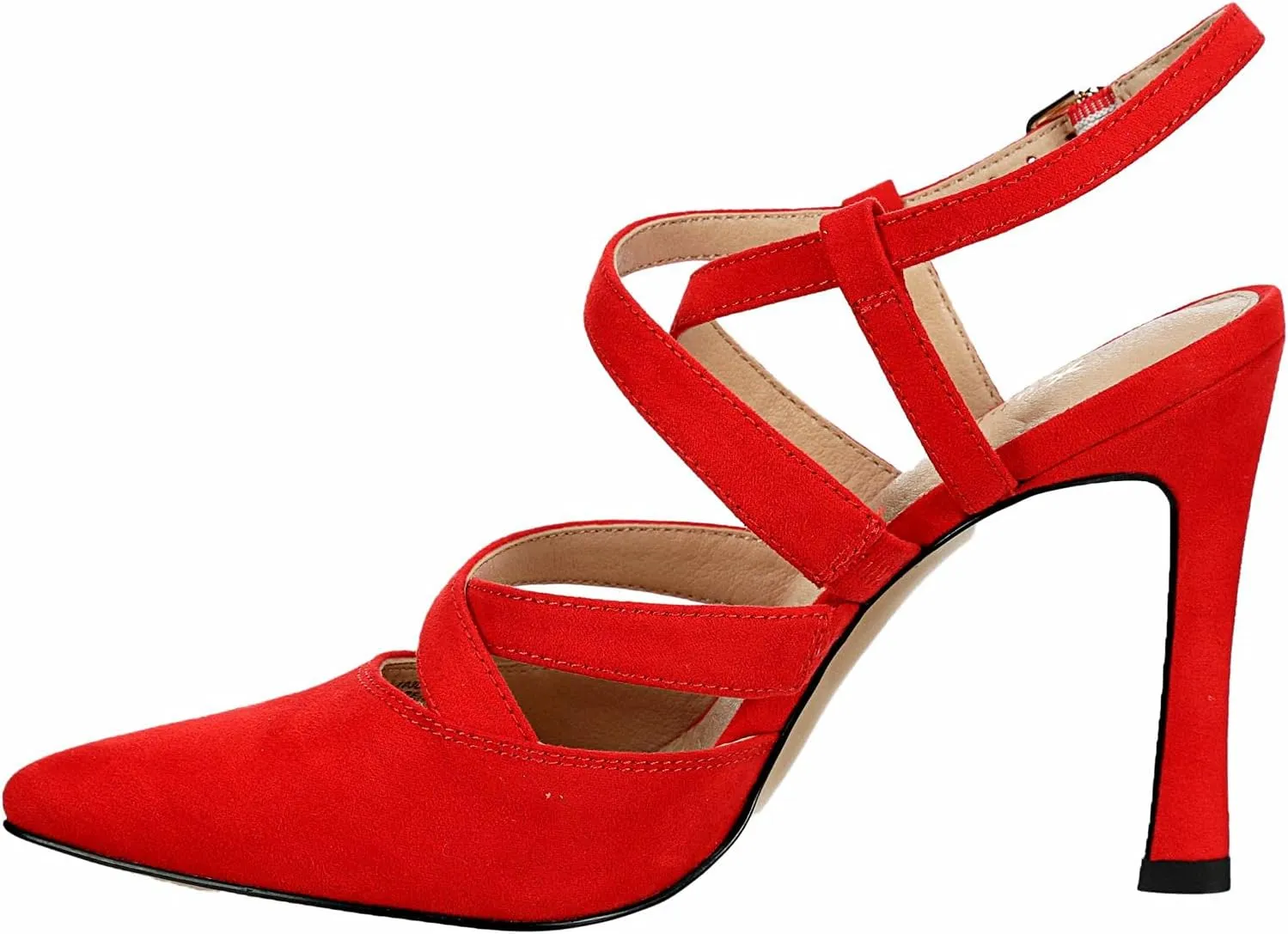 XAPPEAL Maren - Women's Strappy Closed Toe Pointed Pump with Ankle Strap