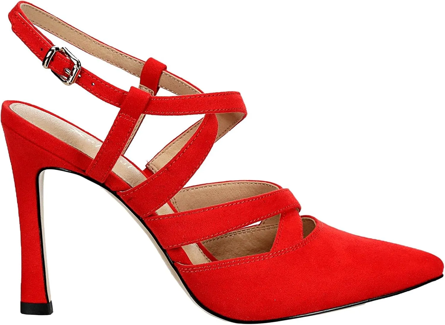 XAPPEAL Maren - Women's Strappy Closed Toe Pointed Pump with Ankle Strap