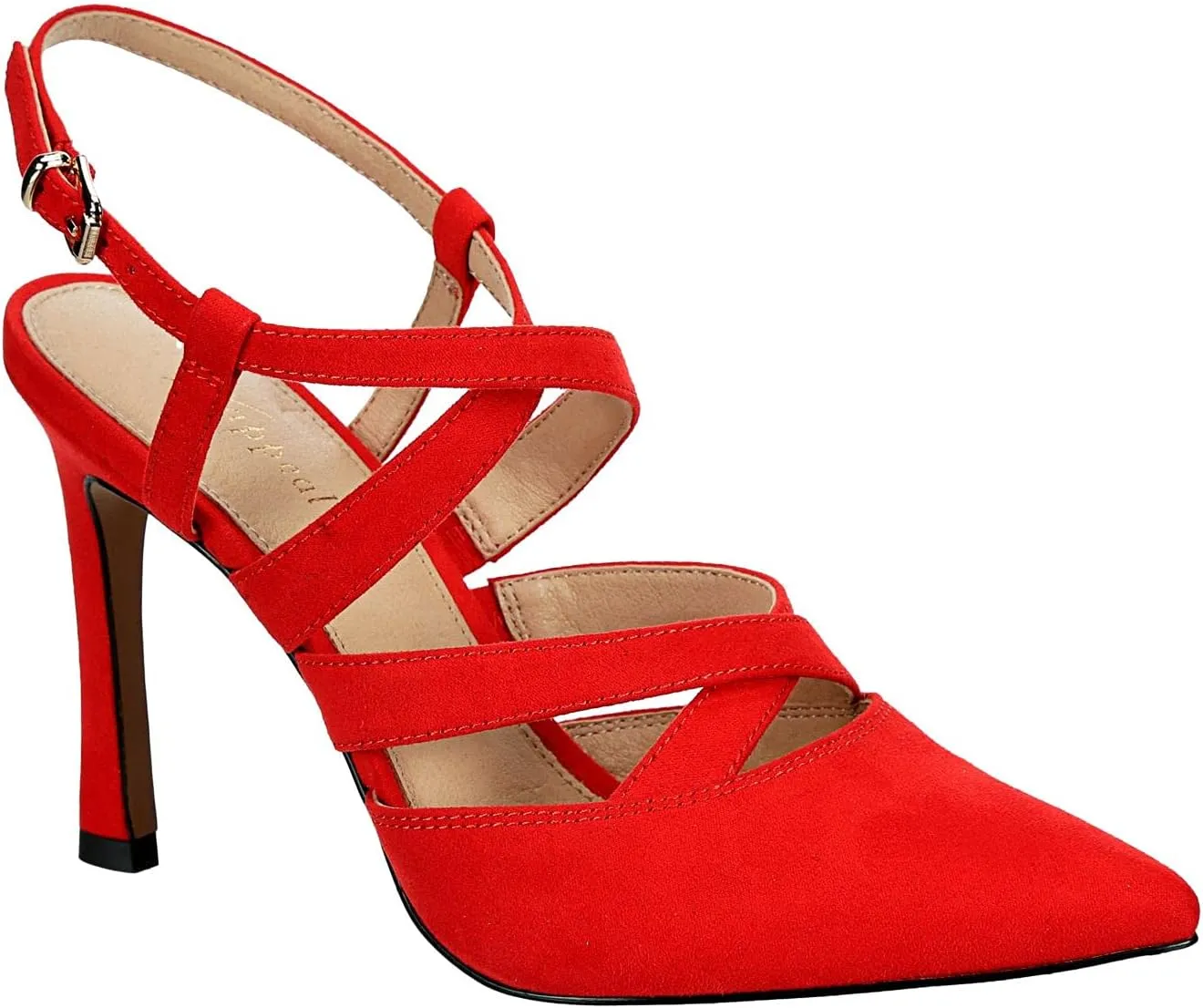 XAPPEAL Maren - Women's Strappy Closed Toe Pointed Pump with Ankle Strap
