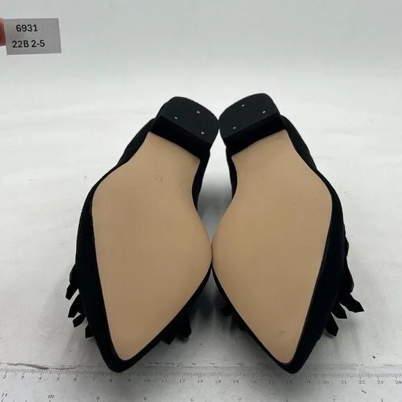 XYD Women Vintage Fringe Dress Flats Pointy Toe Slip On Driver Loafers Low Heels