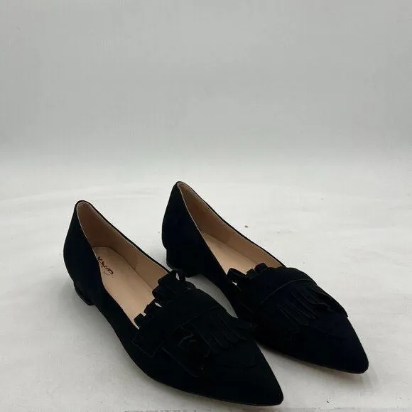 XYD Women Vintage Fringe Dress Flats Pointy Toe Slip On Driver Loafers Low Heels
