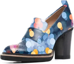 YDN Women Chunky High Heels Round Toe Oxford Loafer Size Color Material Customize Available Shoe Size 4-15 US