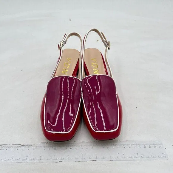 YDN Women Closed Square Toe Block Low Heels Slingback Formal Loafer Dressy Shoes