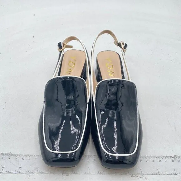 YDN Women Closed Square Toe Block Low Heels Slingback Formal Loafer Dressy Shoes