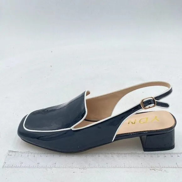 YDN Women Closed Square Toe Block Low Heels Slingback Formal Loafer Dressy Shoes